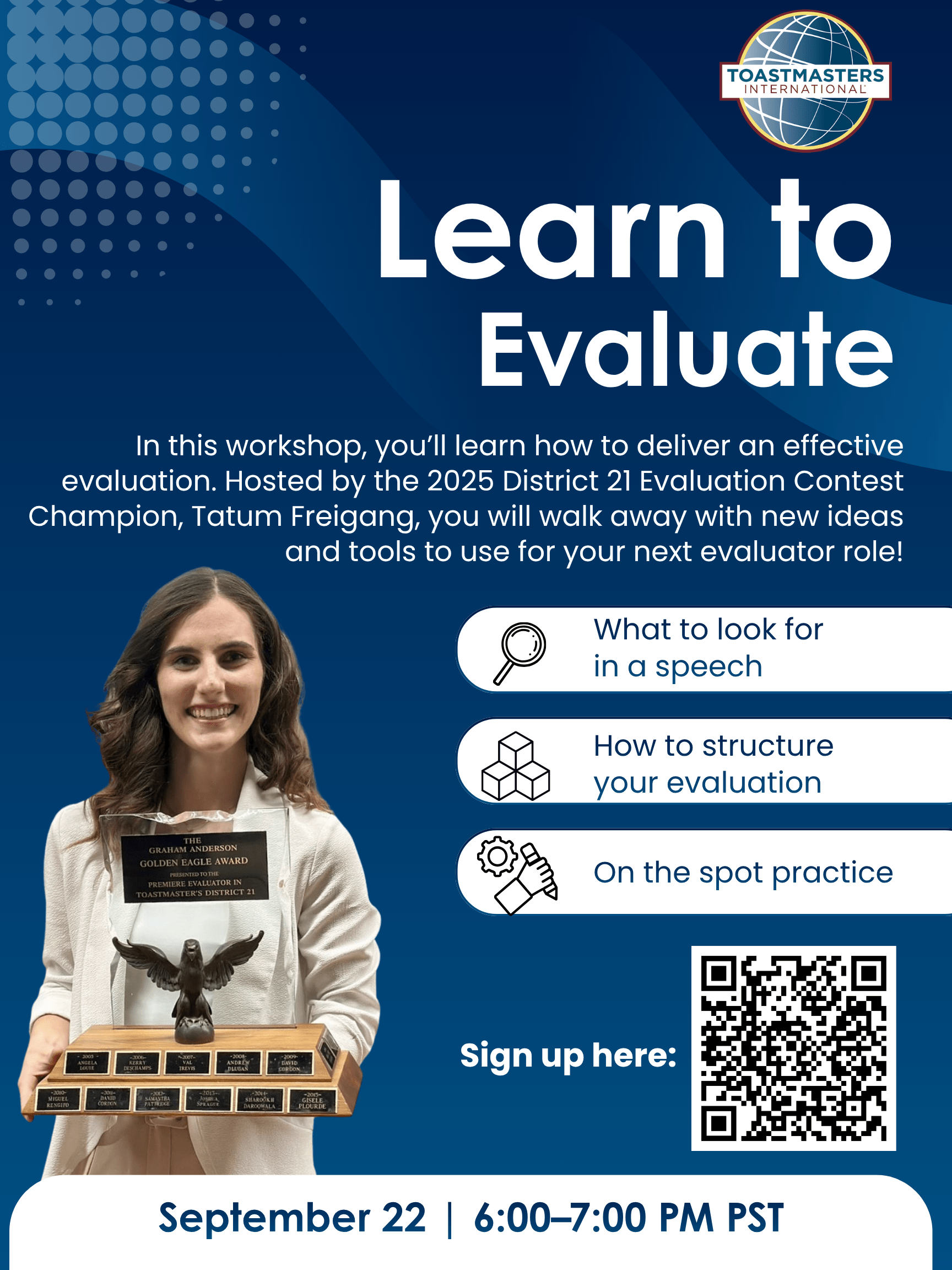 Learn to Evaluate Workshop Details