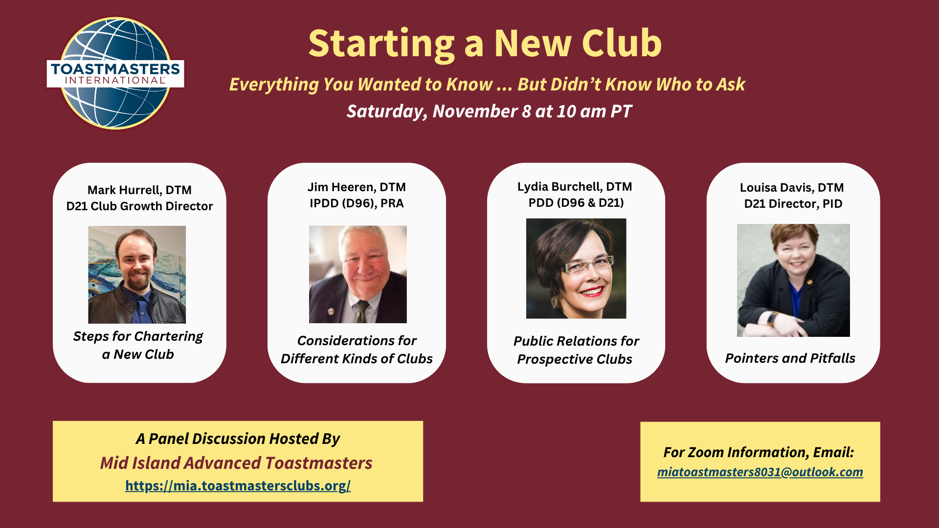 MIA Starting  New Club Panel Discussion