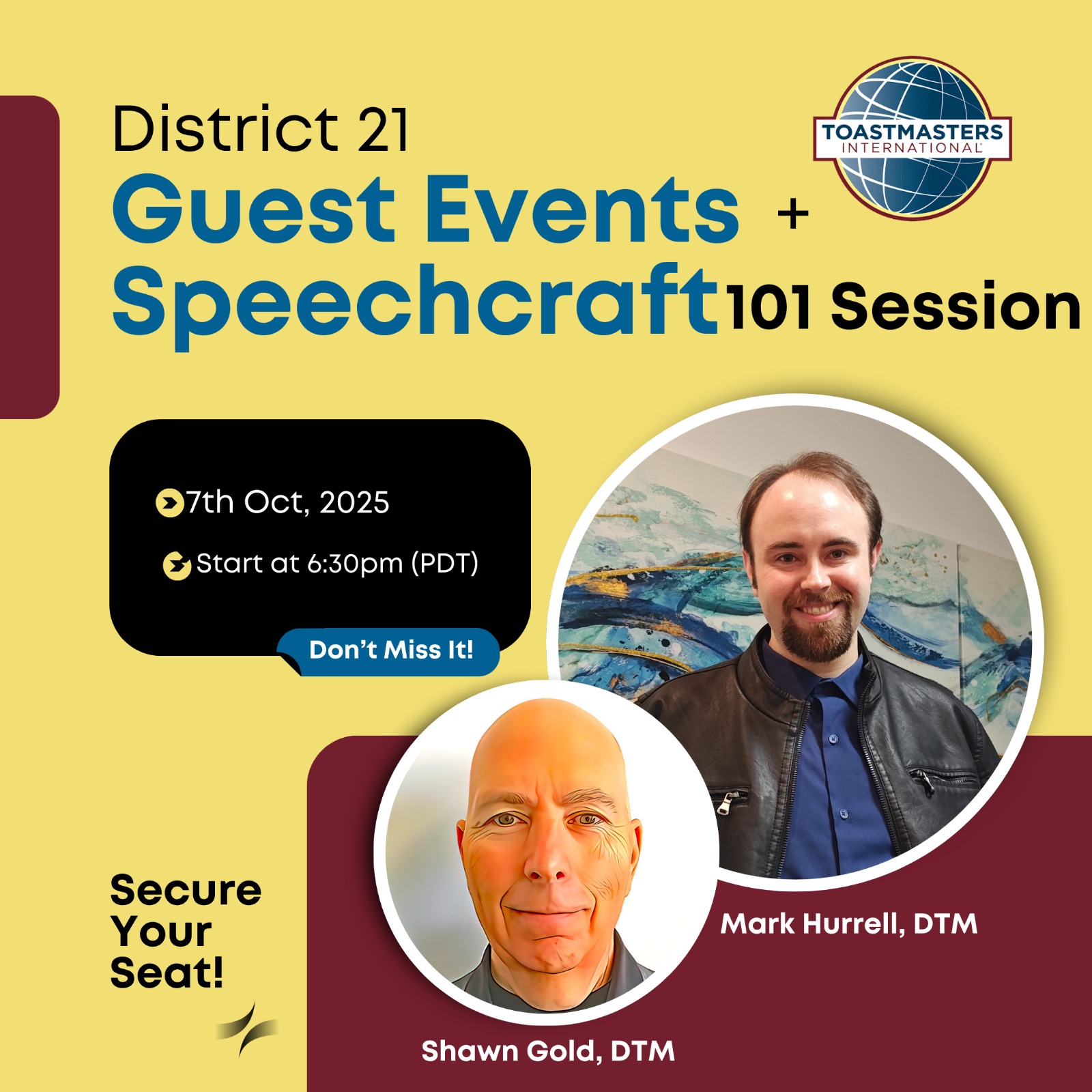 Guest Events + Speechcraft 101 Session