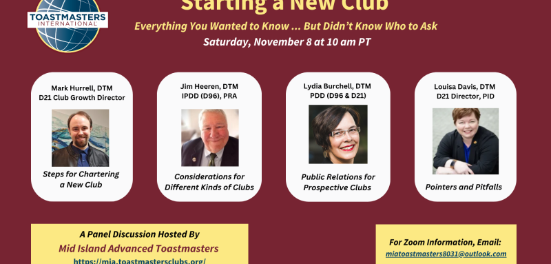 MIA Starting  New Club Panel Discussion